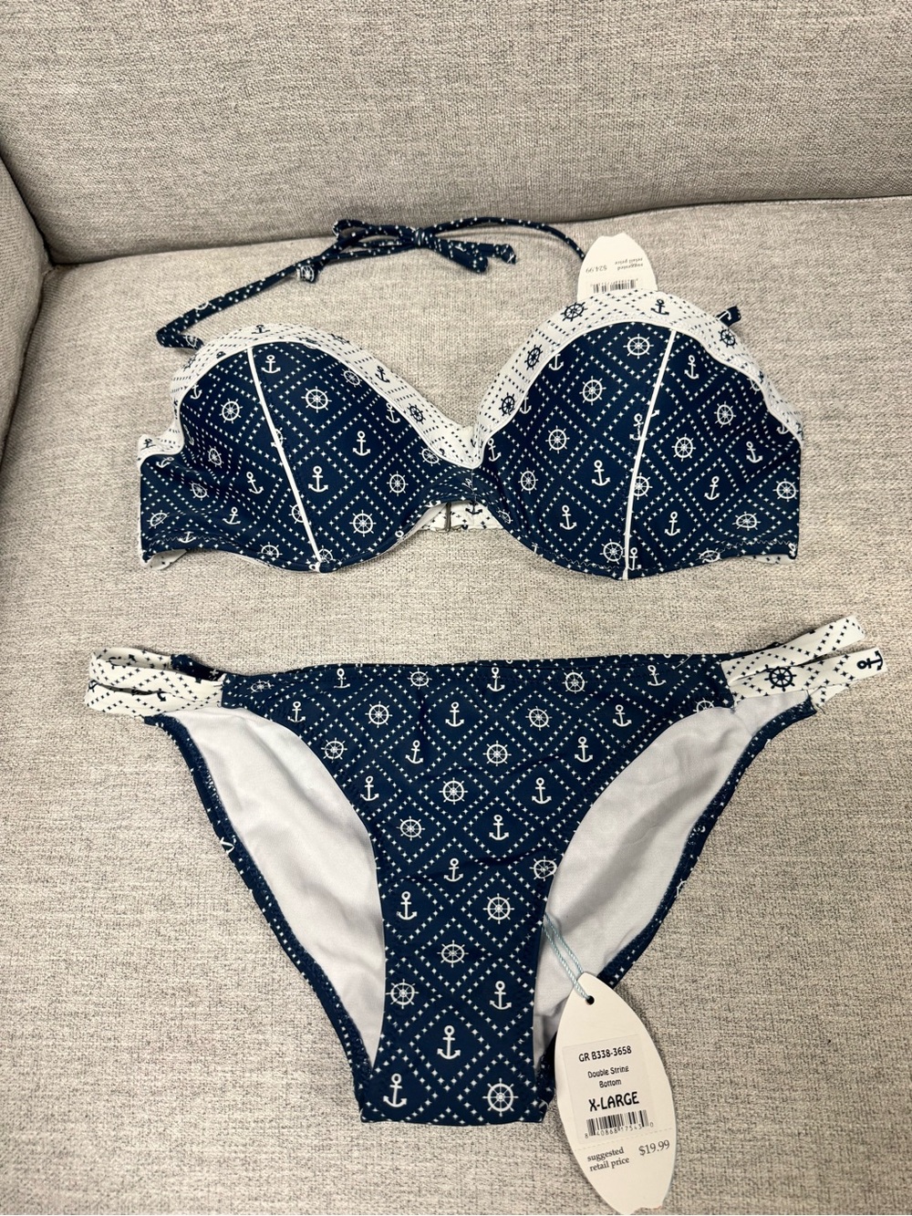 Navy Nautical Anchor Bikini Set